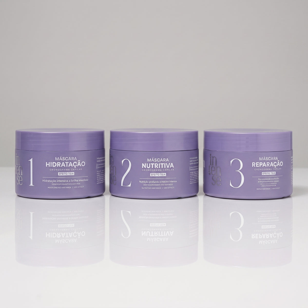 Kit Cronograma Capilar Intense  Máscaras Hidratação 300g, Nutrição 300g e Reparação 300g