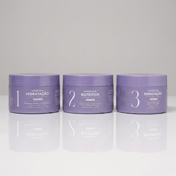 Kit Cronograma Capilar Intense  Máscaras Hidratação 300g, Nutrição 300g e Reparação 300g