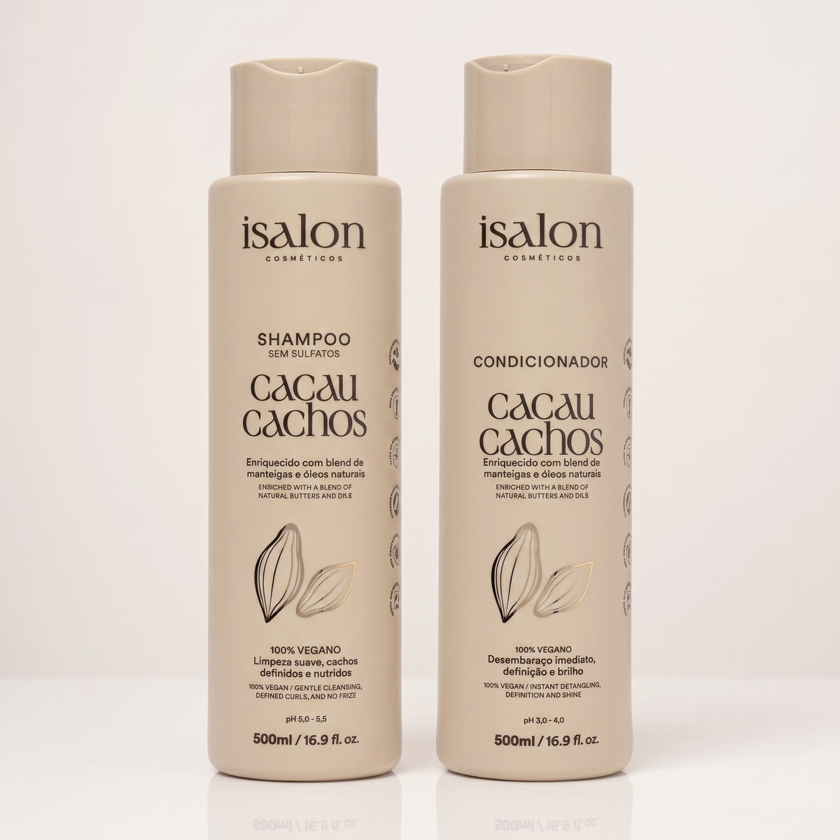 Kit Essencial Cacau Cachos Shampoo 500g + Condicionador 500g