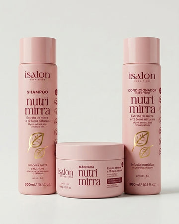Combo Limpeza e Nutrição Nutri Mirra Shampoo 300ml + Condicionador 300ml + Máscara 300g